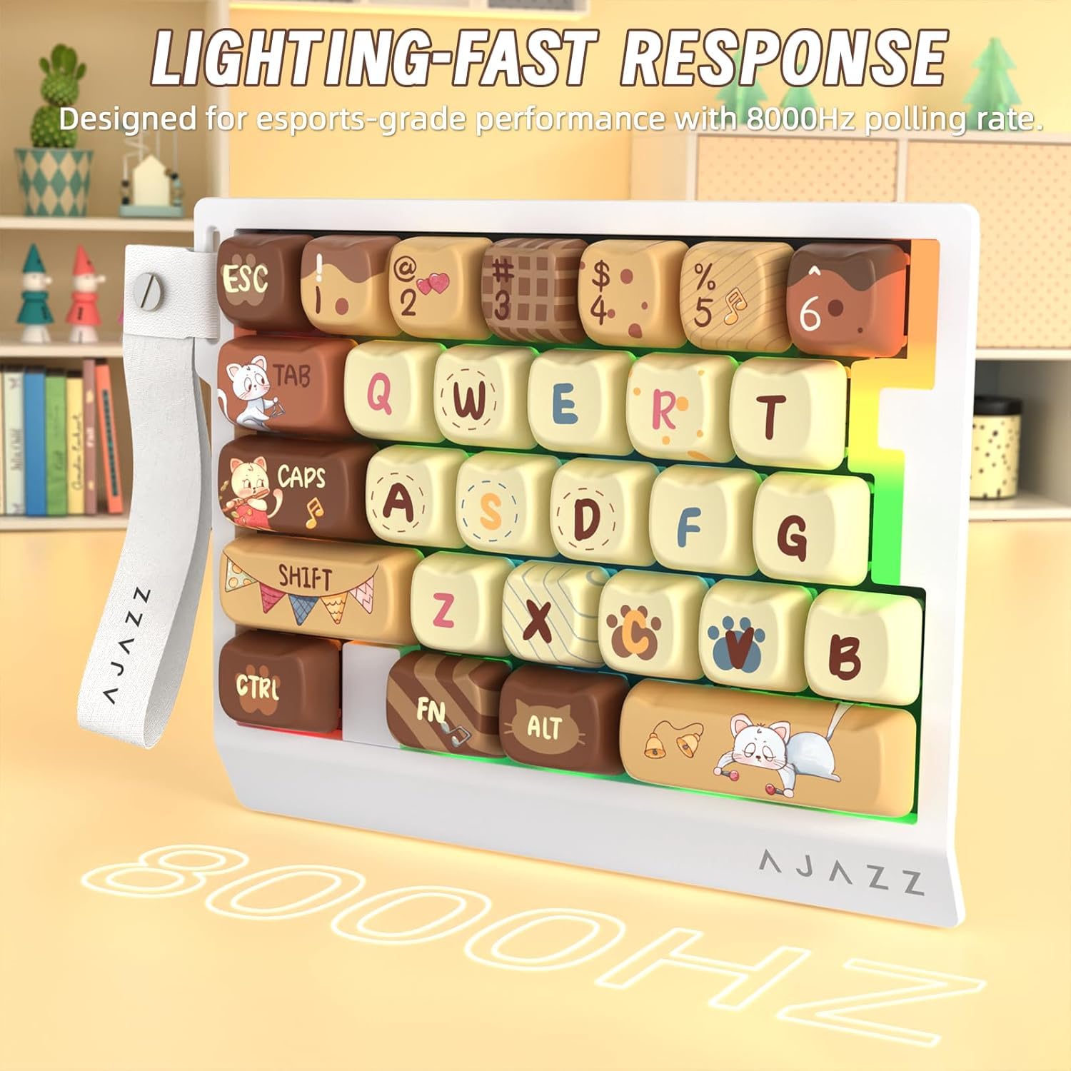 A.JAZZ AK029 Kabelgebundene Einhand-RGB-Gaming-Tastatur, 29-Tasten-Layout mit Magnetschalter, 8 kHz Abfragerate, HotSwap benutzerdefinierte mechanische Tastatur, einstellbare Betätigung