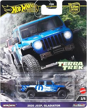 Hot Wheels Terra Trek Off-Road Collection, 5 Die-Cast Cars Set, Hummer H1, Jeep Gladiator, Datsun King Cab, Toyota Land Cruiser, Mitsubishi Pajero FPY86-961C