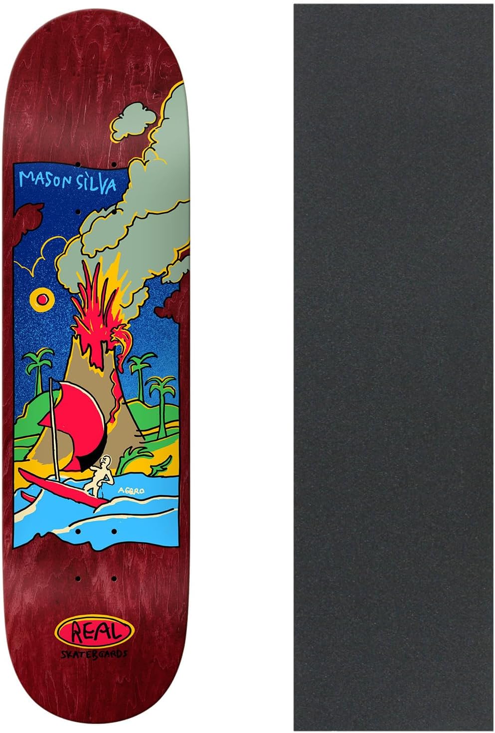 Real Skateboard Deck Mason Silva Volcano DBX Assorted 8.25" x 32" with Grip