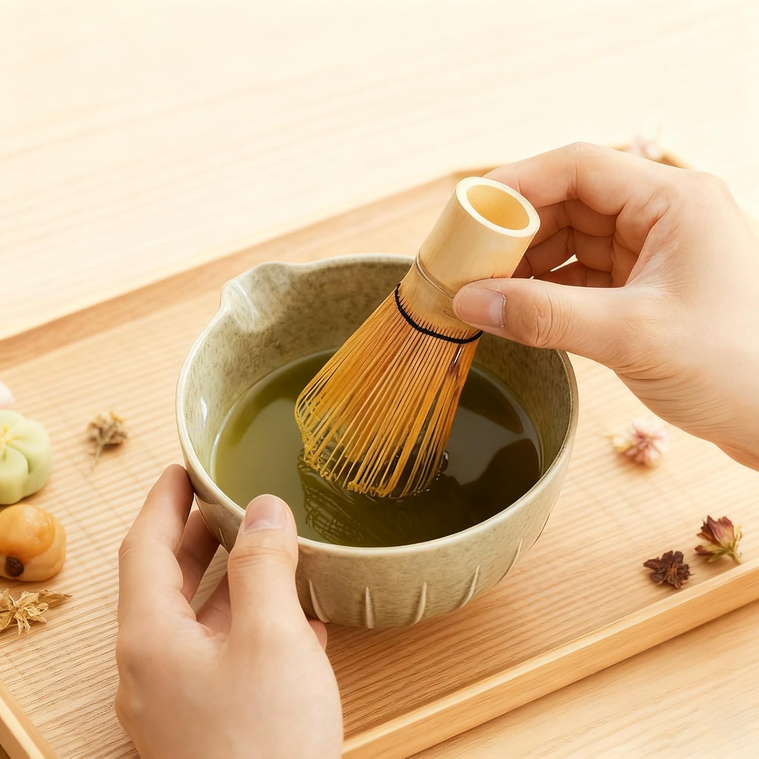 Matcha Whisk Set,Matcha Set kit,Includes Matcha Bowl and Whisk(5PCS),Unique Home Kitchen Decor Gifts for Tea Enthusiasts,Perfect Tool for the Tea Ceremony.