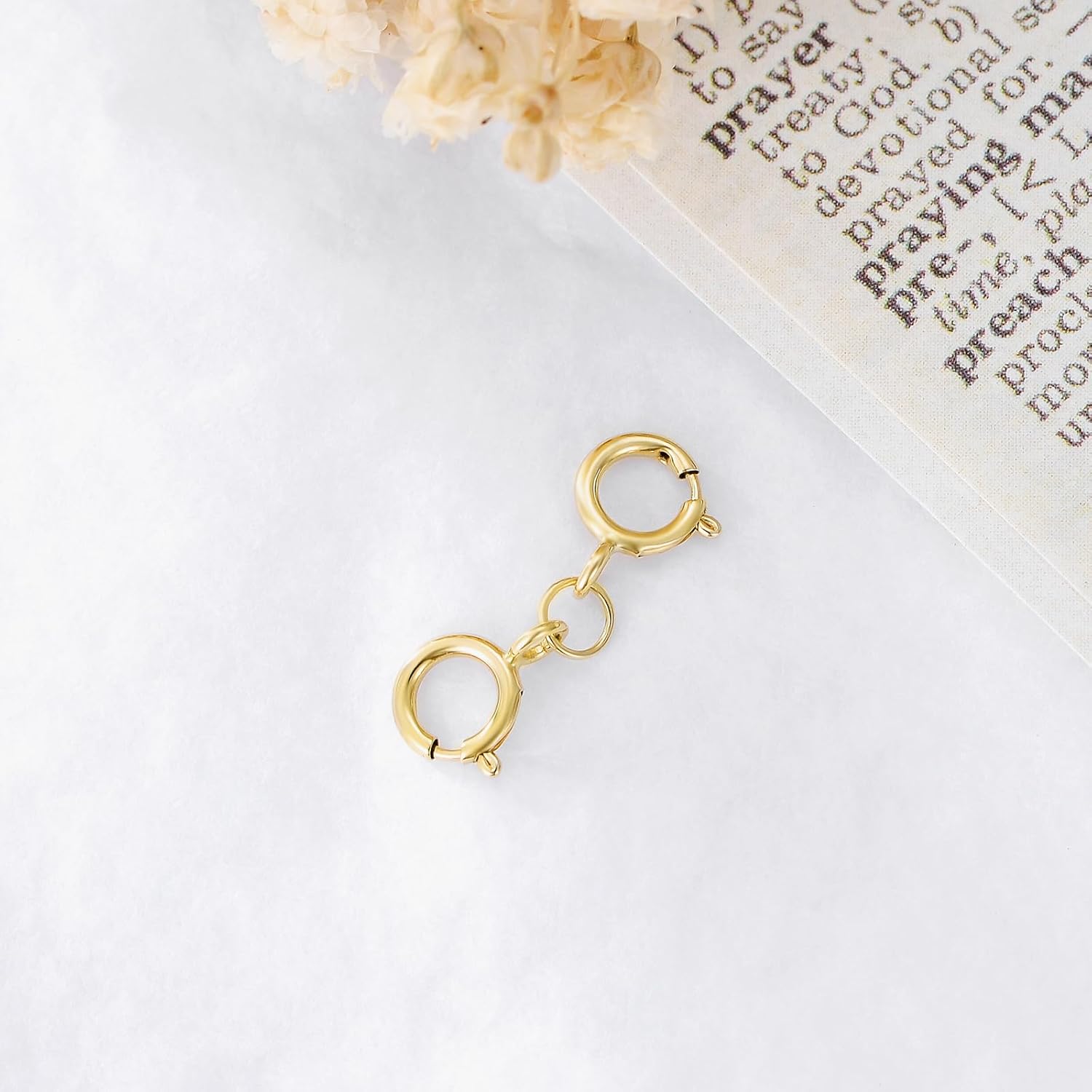 10K Gold Clasp Double Lobster Clasp Necklace Extender Clasp Bracelet Extension Connector for DIY Necklace Bracelet Jewelry Making(Style 11)