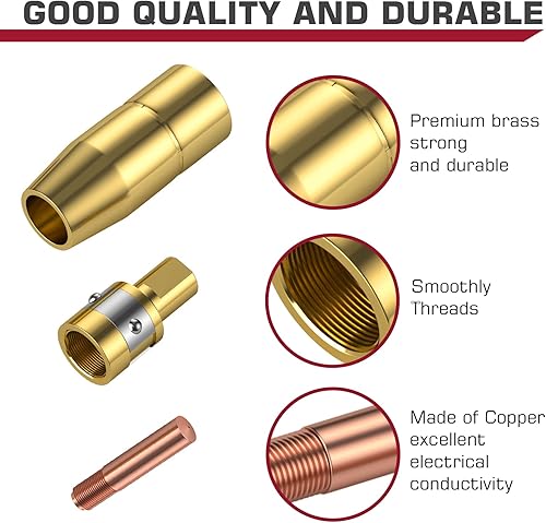 Miniatura 2 de ARCCAPTAIN para Miller Millermatic M-100150 pieza de soldador de 0.030 pulgadas, boquilla de punta de contacto, kit de accesorios para pistola de