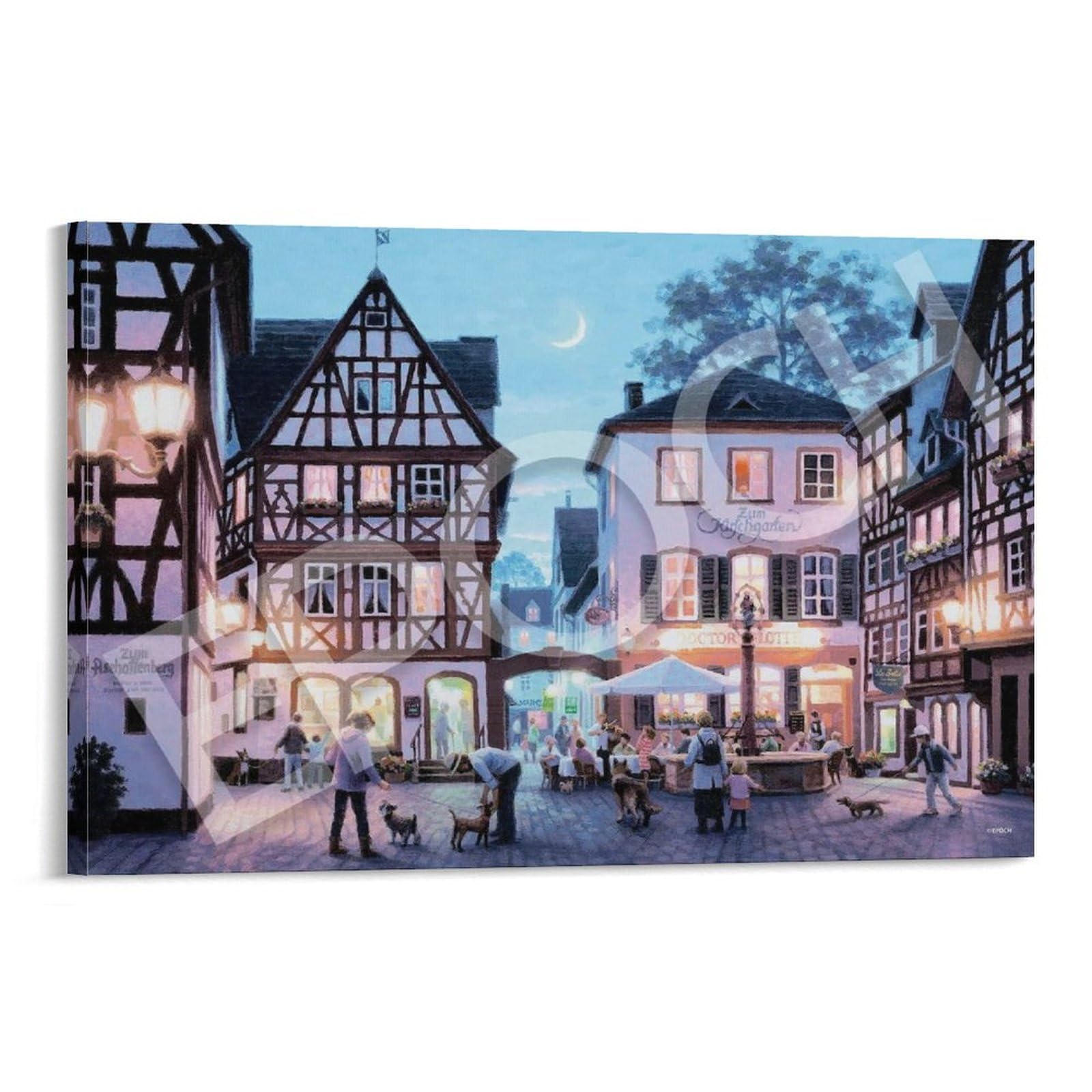 Amazon.co.jp: 笹倉鉄平 散歩の時間に 絵画 ポスター 工芸品の装飾品