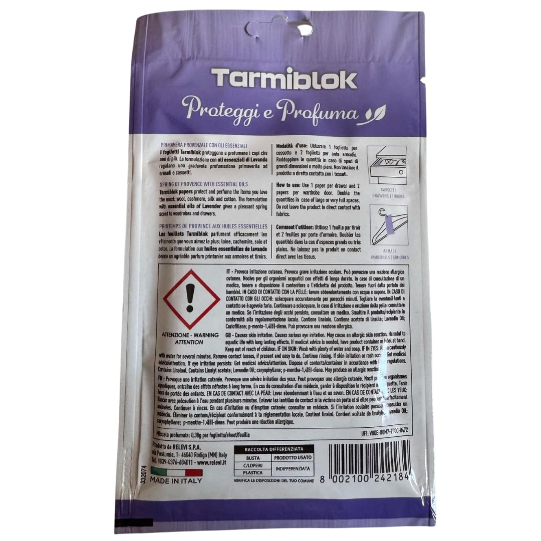 Generico ANTITARME ANTIACARO TARMIBLOK Plus 2X12 FOGLIETTI brezza fiorita e Primavera provenzale