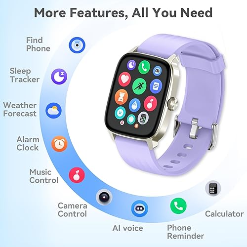 Miniatura 7 de Reloj inteligente, rastreador de salud para mujeres y hombres, reloj inteligente con pantalla táctil con seguimiento de frecuencia cardíaca, monitor