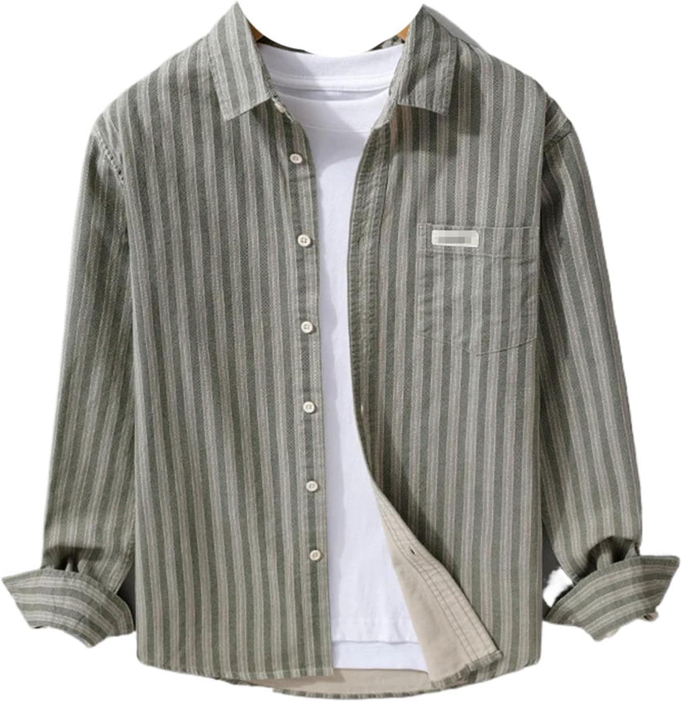 Men's Long Sleeve Shirts Spring Autumn Men Striped Mens Shirt Cotton Loose Tops