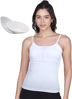 DChica Essentials Padded Camisole Bra for Women, Sleeveless Undershirts Cami Vest with Adjustable Straps, Cotton Camisole ... Price In India