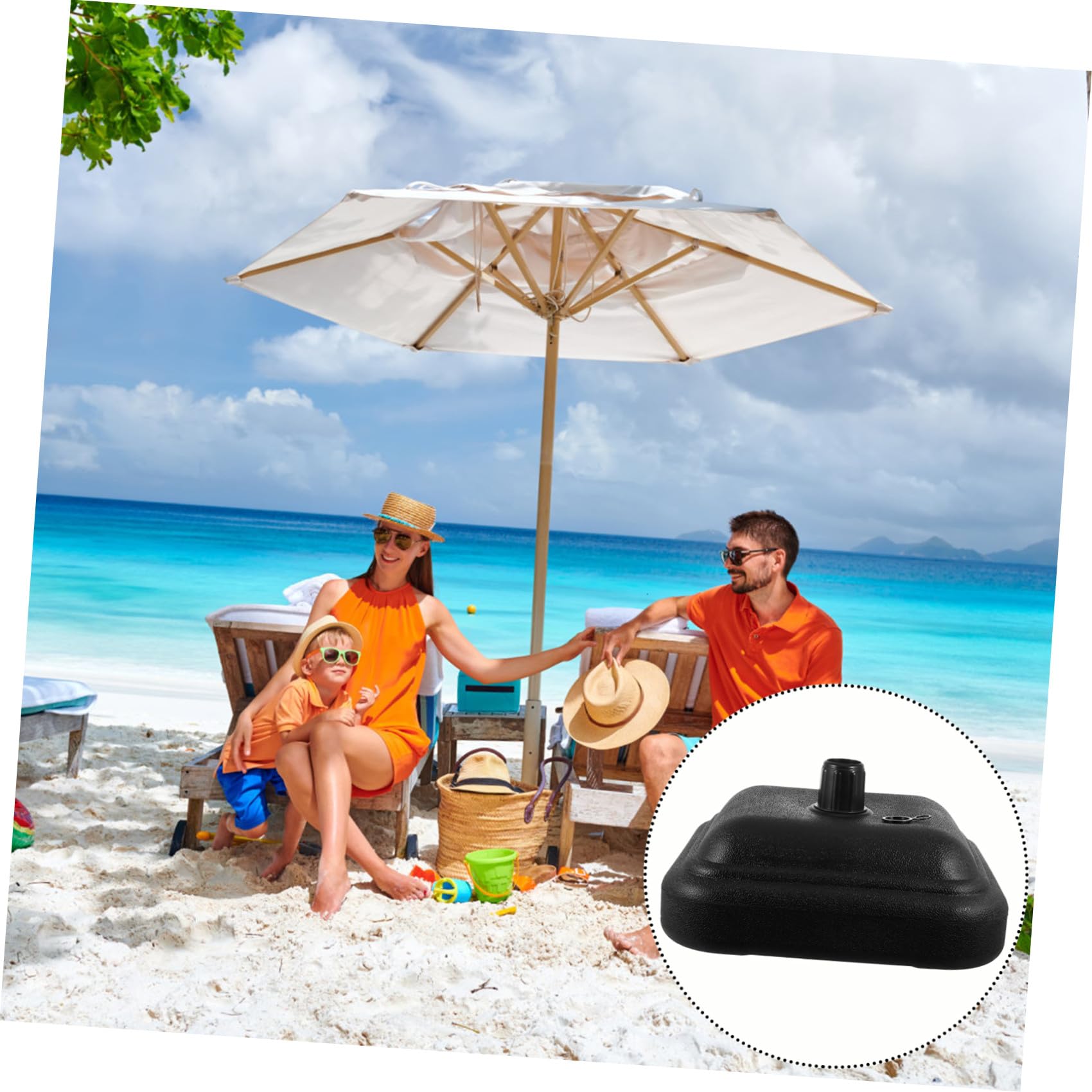 1 x podstawa pod parasol Heavy-Du, wypełniony wodą stojak tarasowy do parasoli targowych, stabilne podparcie do ogrodu, na taras i plażę