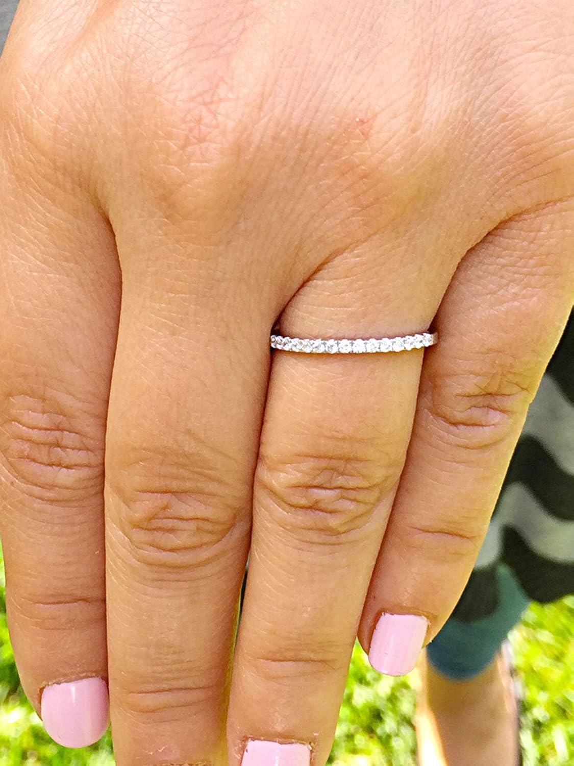 Large Eternity 14K Solid Yellow, Yellow, or Rose Gold Round Cut Simulated Diamonds Band, Engagement Ring Wedding Bridal Anniversary 0.75ct