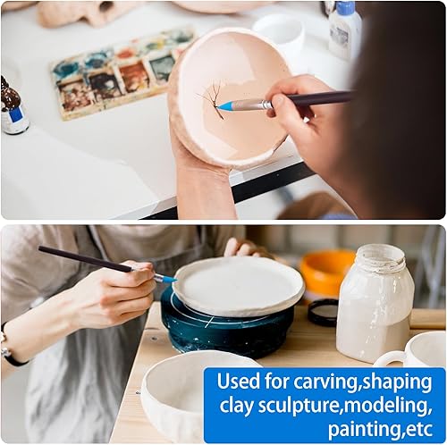 Miniatura 5 de 5 pinceles de pintura de silicona, herramientas flexibles para tallar arcilla, herramientas profesionales de escultura para manualidades, cerámica,