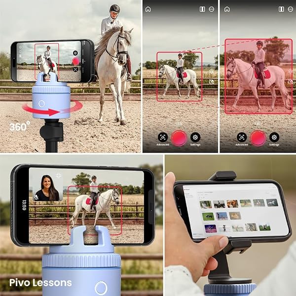 Pivo Equestrian Starter Pack Auto Tracking Phone Holder, Face, Body & Horse Tracker, 360° Rotation, 6 Speed, Stand for Video Recording (Blue) by Pivo - Image 3