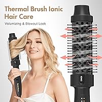 Vista 9 de Cepillo Térmico de 1.5 Pulgadas, Cepillo Redondo Calentado para Efecto de Secado al Aire, Iones Negativos, 5 Ajustes de Temperatura, Cerámica