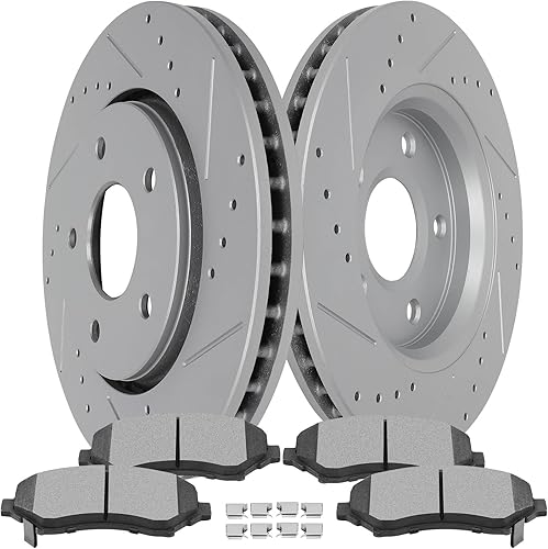 Miniatura 1022 de Kits de frenos y rotores, rotores de freno SCITOO y 8 pastillas de cerámica para 08-12 para Chrysler Town & Country, 08-12 para Dodge Grand Caravan