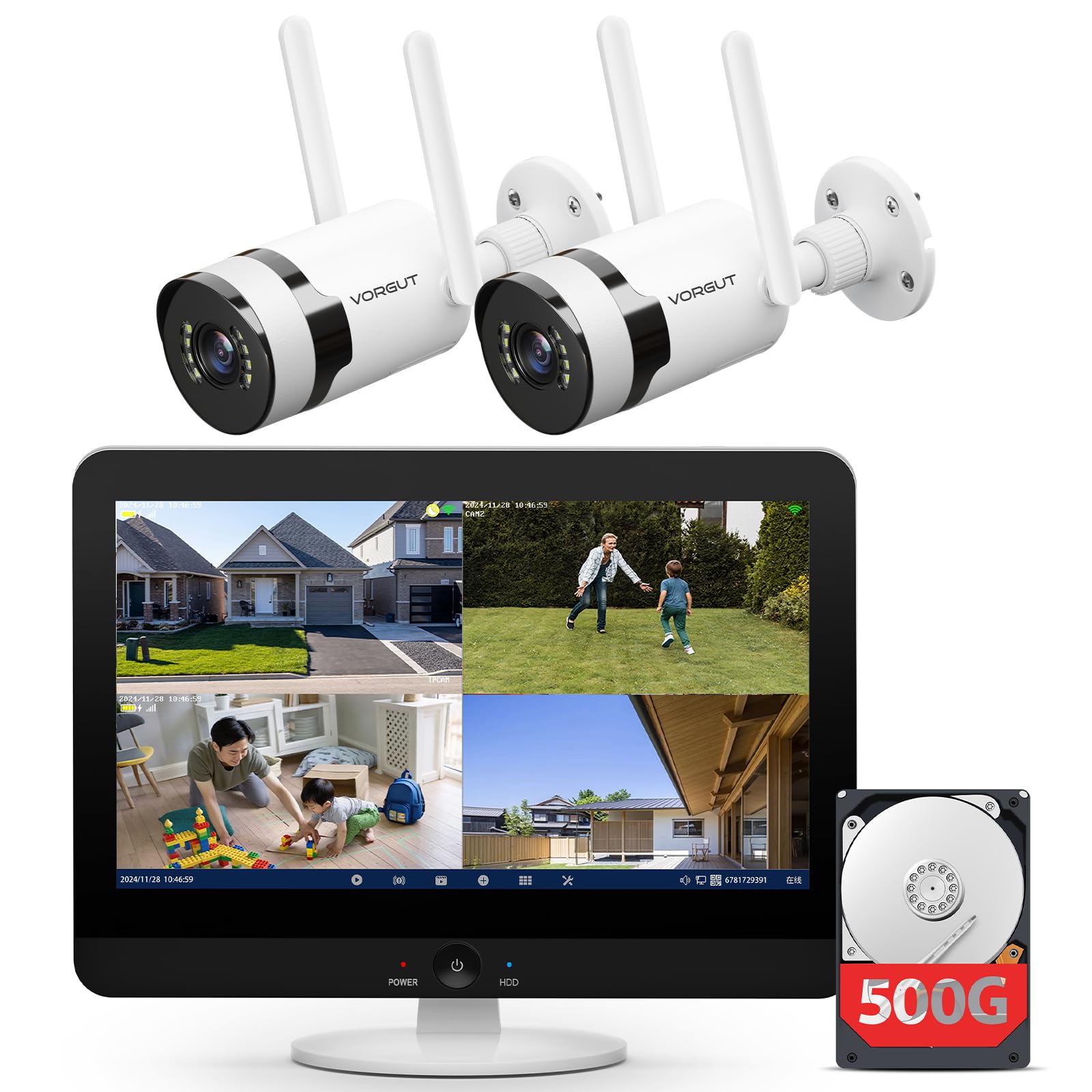 Amazon.co.jp: 【800万画素・24時間録画】VORGUT 防犯カメラ 屋外