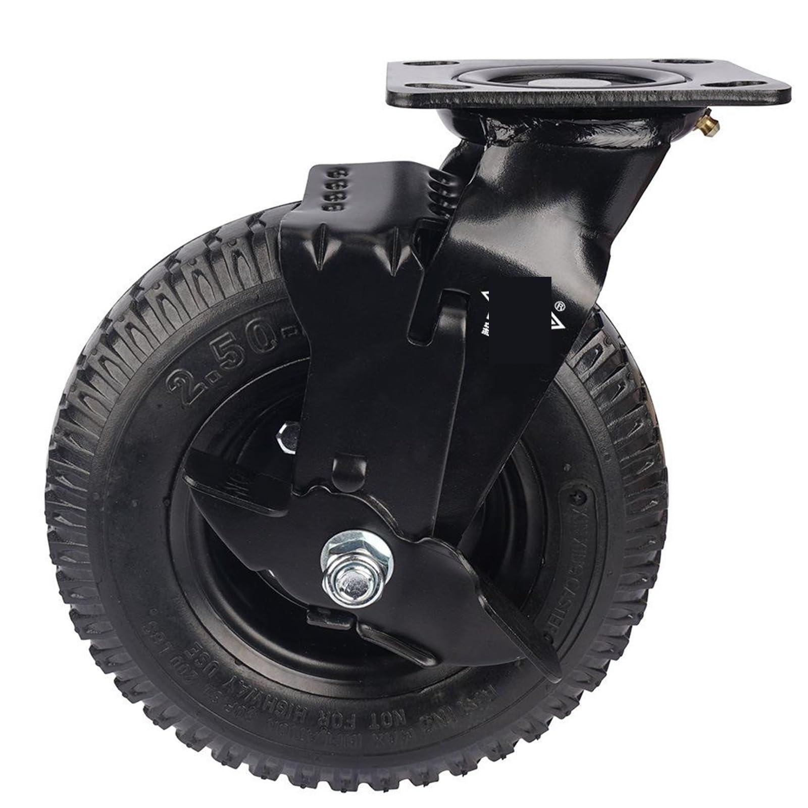 Roue pneumatique de 20,3 cm avec frein latéral pour chariot universel