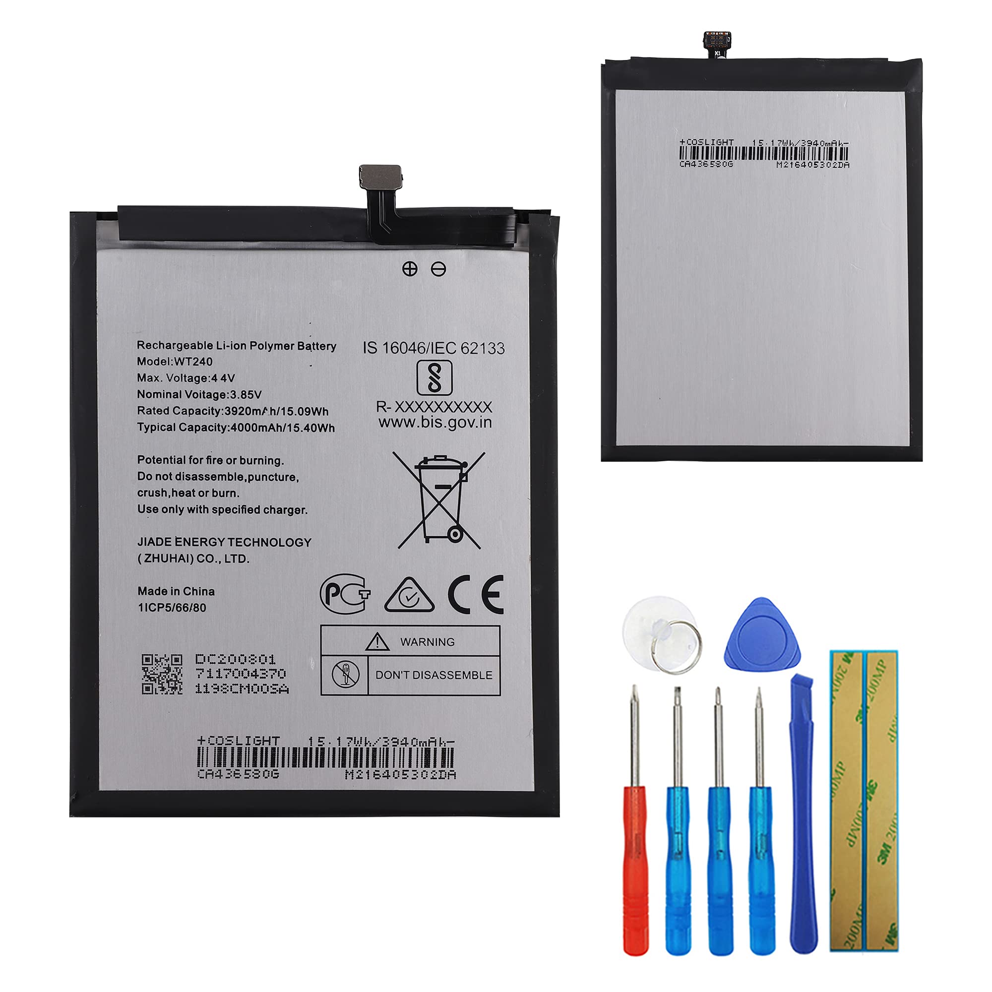 E-YIIVIIL Replacement Battery WT240 Compatible with Nokia 5.3 Nokia 2.3 TA-1214 TA-1206 with Tools