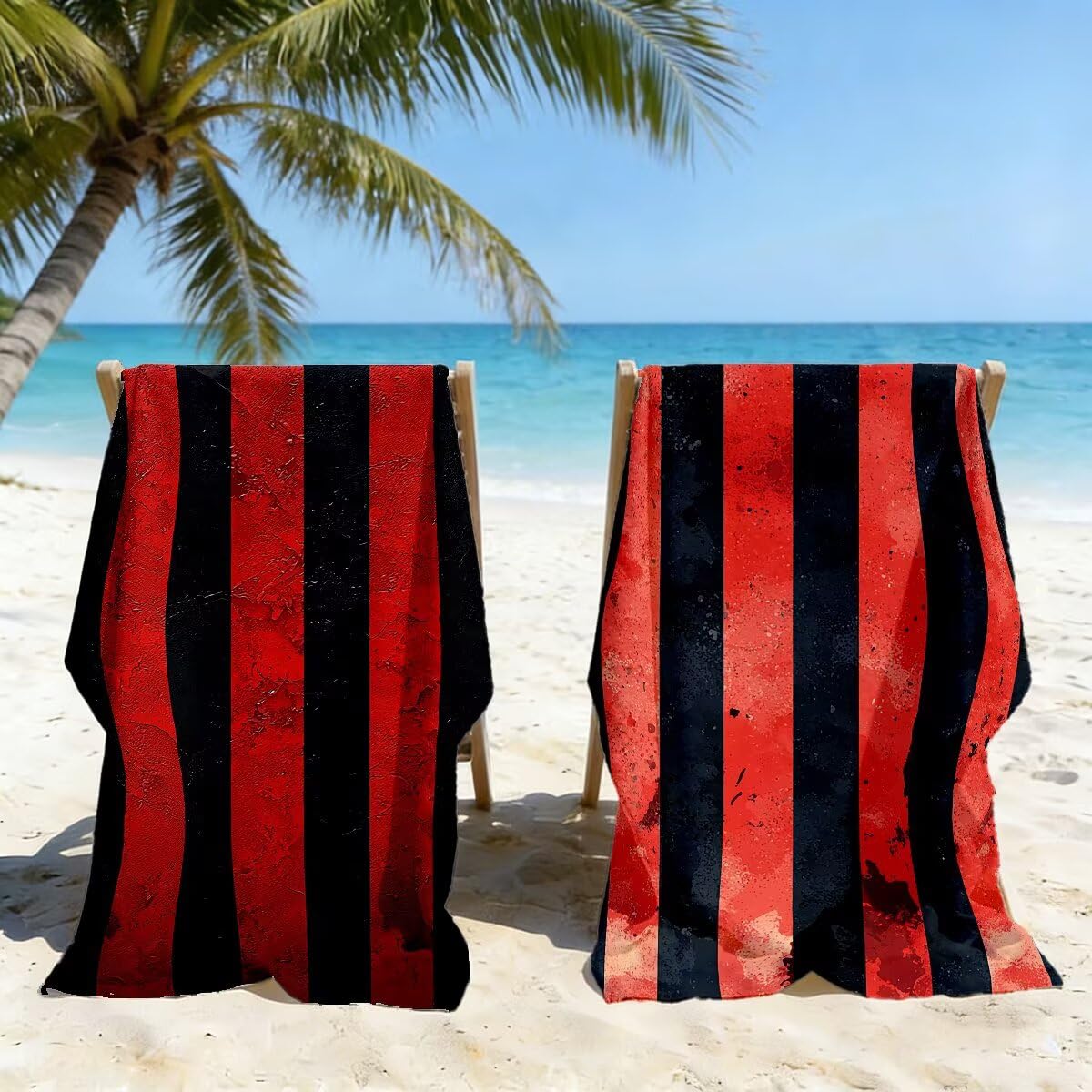 Juego de 2 Toalla Playa Grande 90x200 cm, Secado Rapido Toalla Microfibra Gimnasio, Antiarena Toallas de Playa A rayas, Grande Ligera Compacta Toallas Microfibra Mujer Hombre para Viaje Piscina -5094