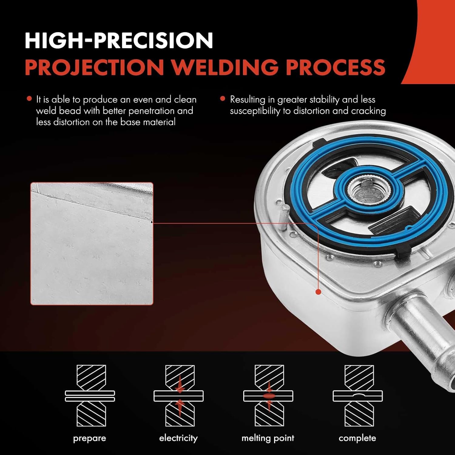 A-Premium Engine Oil Cooler with Gasket Compatible with 2010-2013 Mazda 3, 2008-2010/2012-2013 Mazda 5, 2010-2012 Mazda CX-7, 2.0L 2.3L 2.5L, Replaces# LF6W14700A, LFD714700