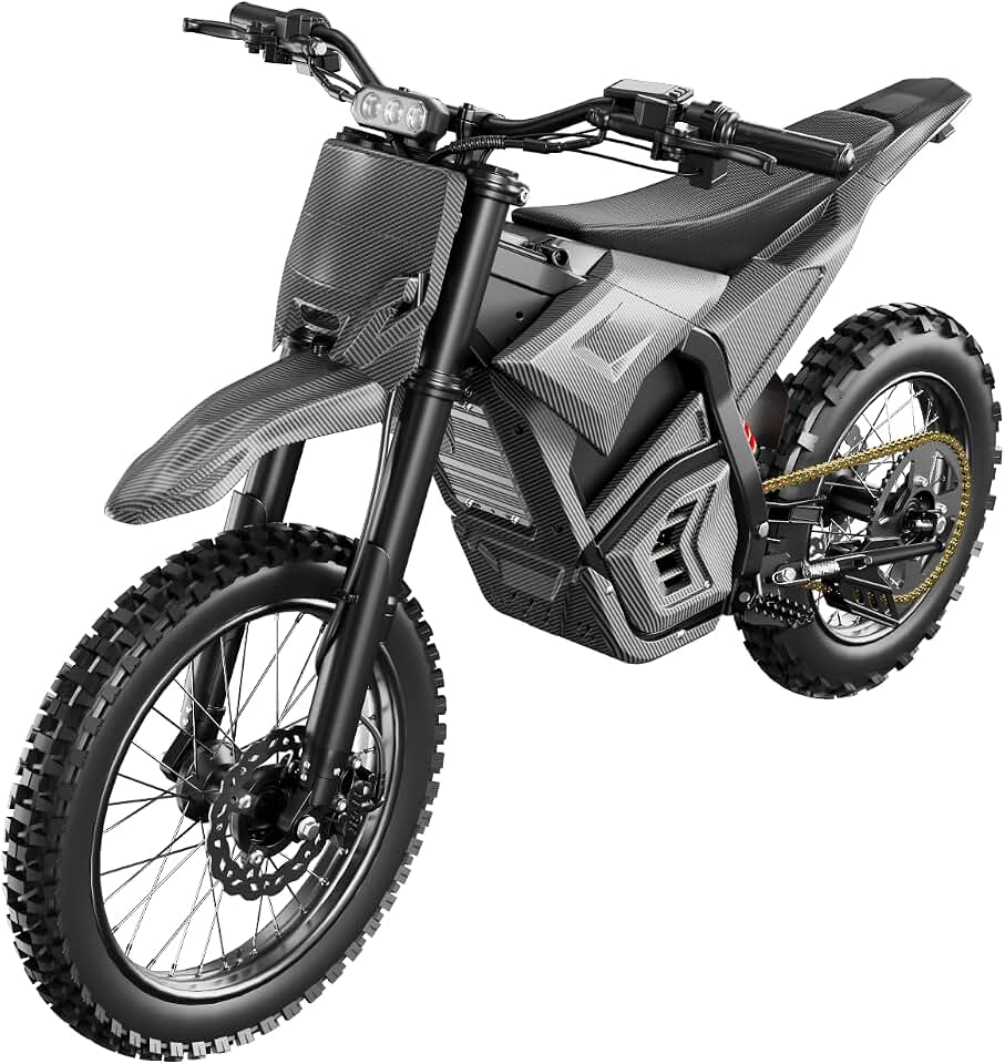 Q1 Electric Dirt Bike for Adults, 9000W Peak Motor Electric Motorcycle, 60V 30Ah Battery Ebike, up to 60MPH Off Road Electric Bike,E Dirt Bike，Dual Suspension, Hydraulic Brakes
