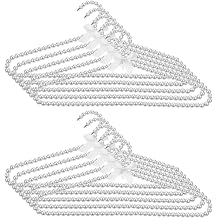 10 Pcs Pearl Clothes Hangers, 15.6 inch Bowknot Metal Elegant Clothes Standard Hanger with Ribbon for Women Bride Wedding Dress Coat Shirt