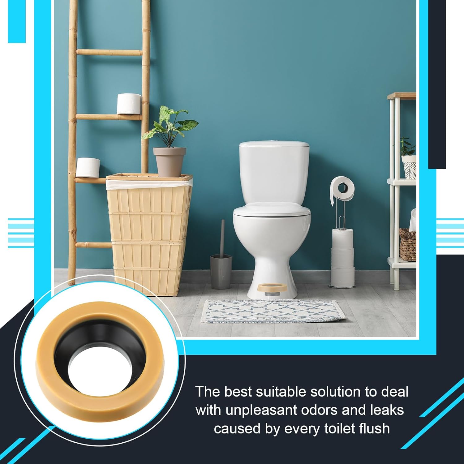 Marsui 12 Pack Toilet Wax Ring Thick Toilet Bowl Wax Ring Gasket for 3-Inch/4-Inch Waste Line - Gas, Odor and Watertight Seal