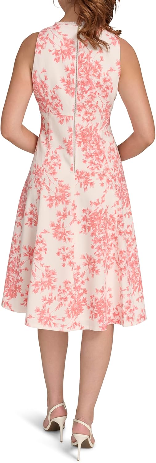 Tommy Hilfiger Womens Sleeveless V Neck Fit and Flare Dress - Image 4
