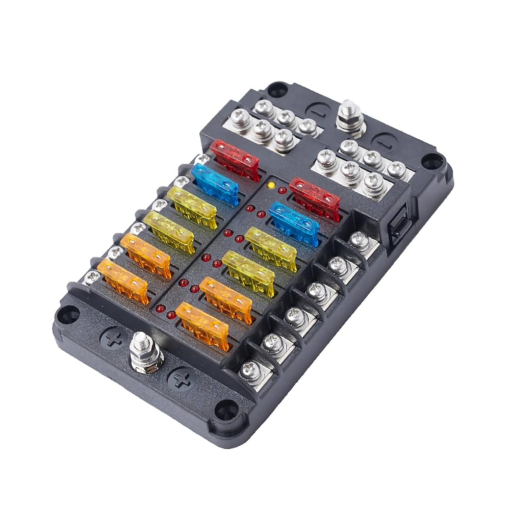 SOYOND 12 Volt Fuse Block, Boat Marine Fuse Block Panel with