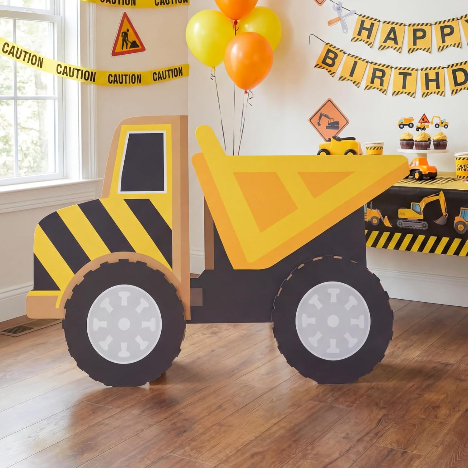 Weysat Construction Theme Birthday Party Decorations Dump Truck Cardboard Cutout Party Supplies Dump Photo Booth Props for Birthday Wedding Baby Shower Holiday Decoration