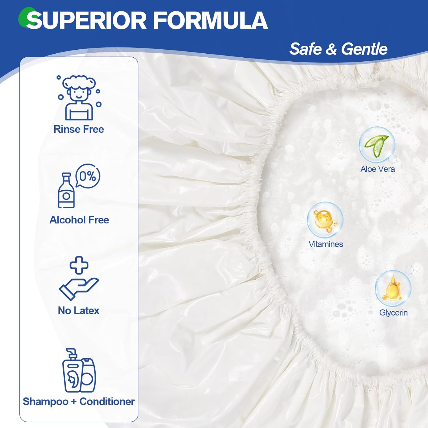 7 Pack Waterless No Rinse Shampoo Caps for Bedridden Patients, Rinse Free Shampoo Caps for Elderly and Post Surgery, Waterless Hair Washing Shower Caps – Microwavable & Gentle & Disposable - Image 3