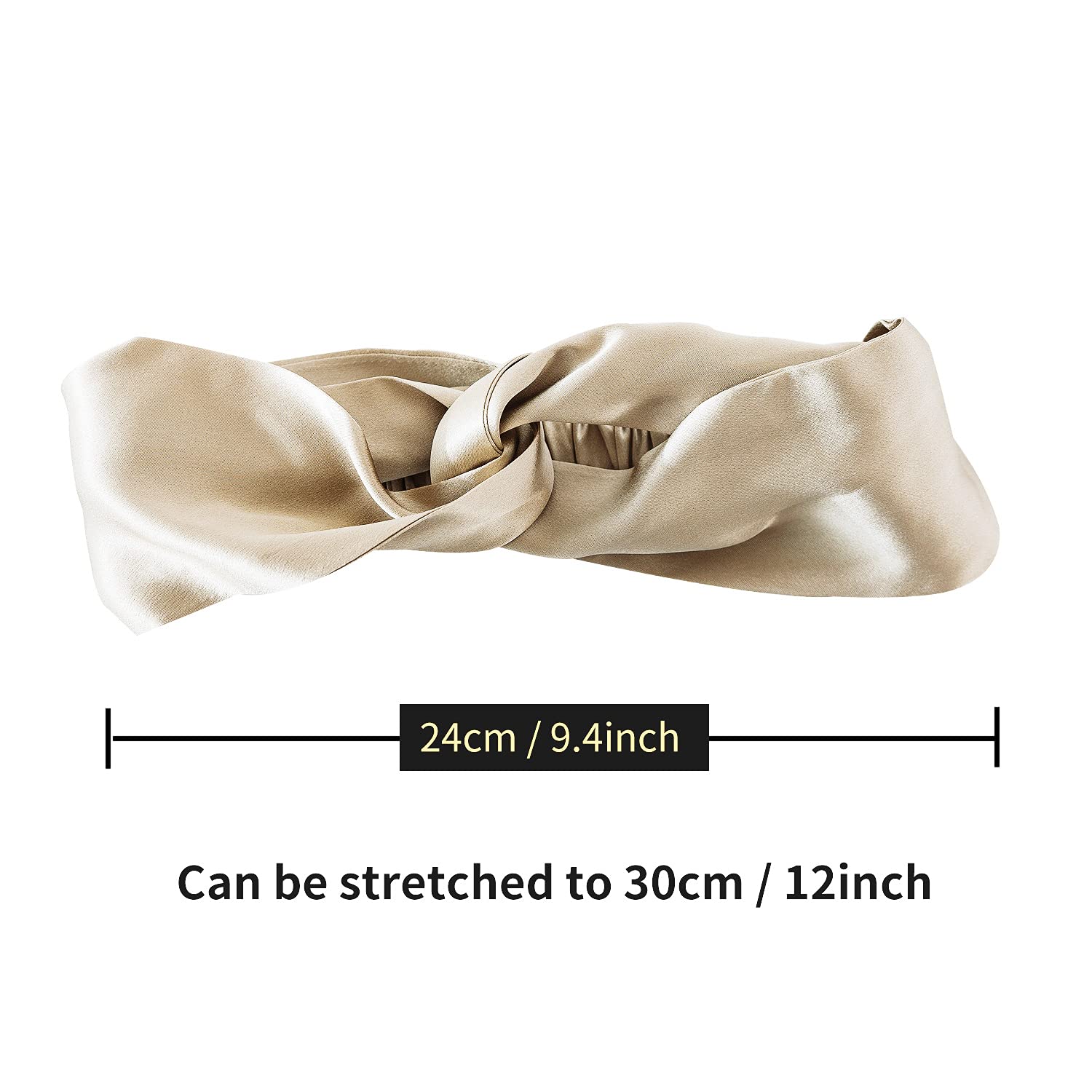Mulberry Silk Headband Elastic Twist Knot Hair Accessory Women\'s Black Mulberry silk twist knot headband – Baiba Ladiga main image 3