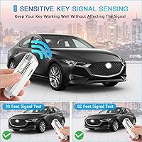 Vista 5 de 1797 Funda para llavero para Mazda 3 6 CX5 CX9 CX30 MX5 Accesorios Bling Car Remote Key Chain Case Shell Protector Girly Cute 4 Button Blanco Plata