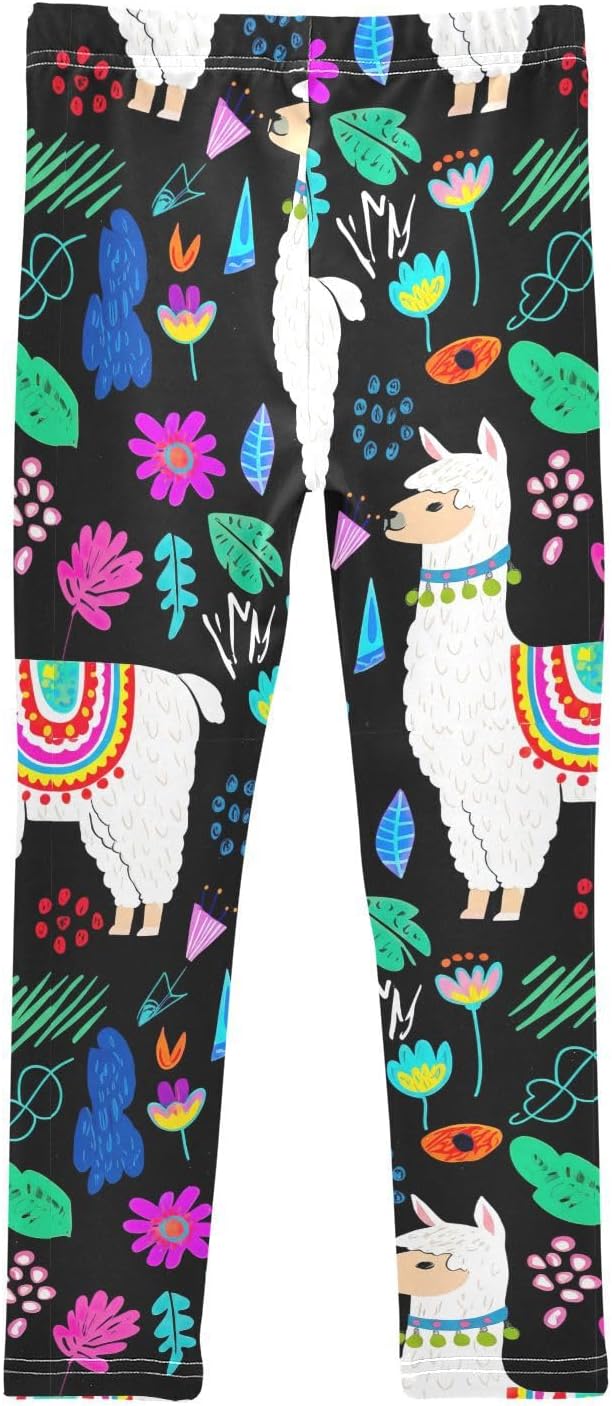 GAIREG Dance Leggings for Girls Cute Llama Colorful Cartoon