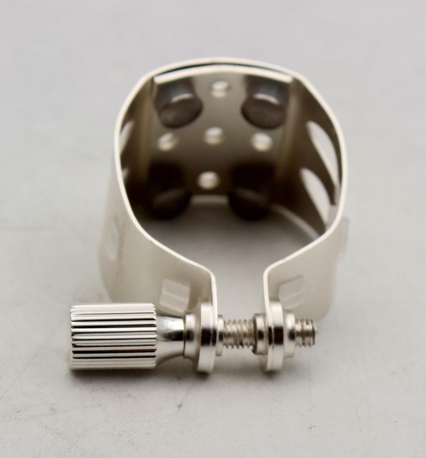 Eastern Music Saxophone Hard rubber mouthpiece Soprano alto Tenor metal ligature Ligature cap (Sandblust silver, Soprano MPC)