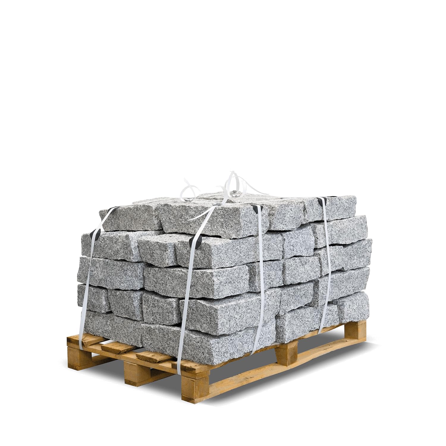 Granitmauerstein Granit Bord Rand Kante Palisade Stein Gehweg Straße Natur Steine Grau 40 x 20 x 10cm 1.000kg / 1 Palette