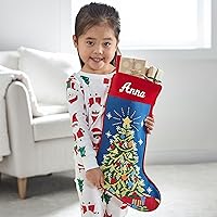 Vista 3 de Let's Make Memories Calcetín de Navidad de Punto de Aguja Personalizado - Medias Familiares Bordadas - Decoración Navideña Tradicional - Decoración