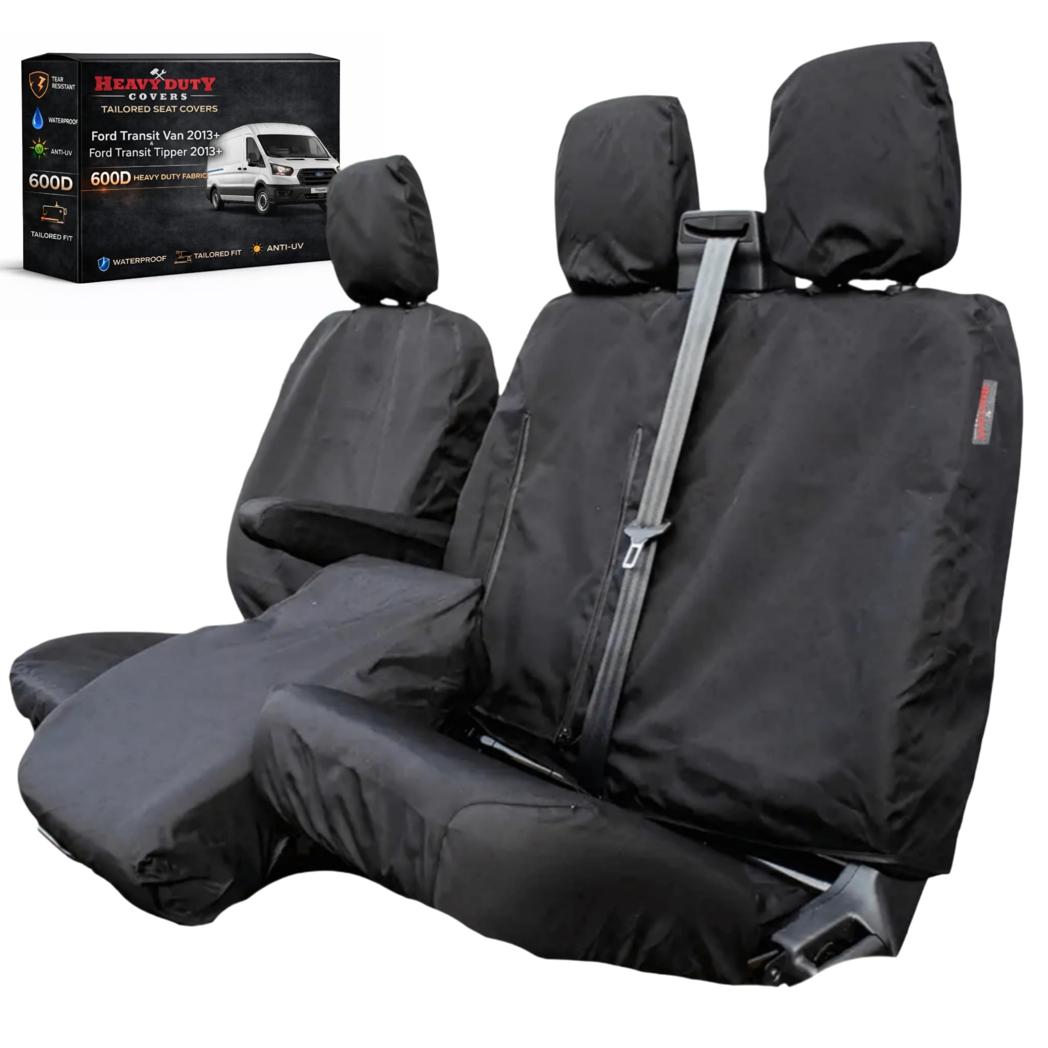Heavy Duty Covers Waterproof Seat Covers Ford Transit Van & Tipper 2013+, Model HDC3505