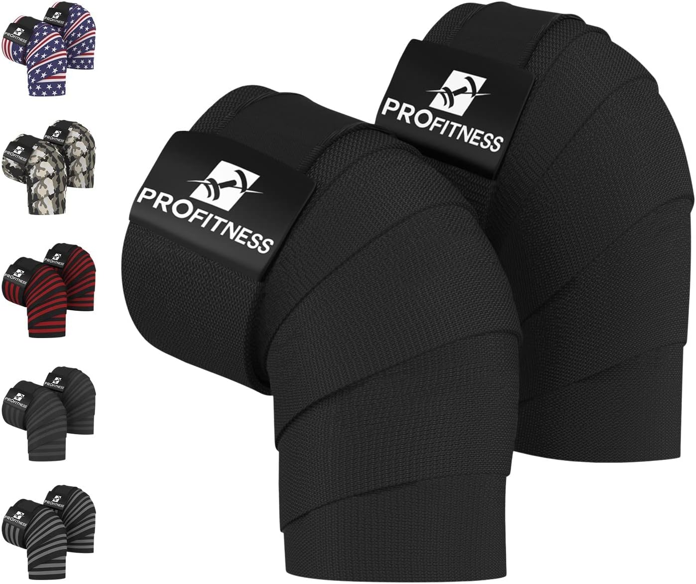 Weight Lifting Knee Wraps (Pair) - 78" Length Knee Wraps for Weightlifting & Squatting - Knee Wrap Support for Powerlifting, Knee Straps for Weightlifting, Squat Knee Sleeves for Weightlifting
