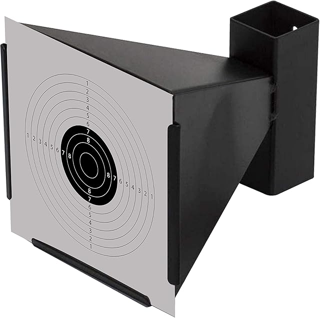 Neez Airsoft Target Holder Pellets Trap, 50 Target Papers 14 * 14cm included Shooting Practice, Black