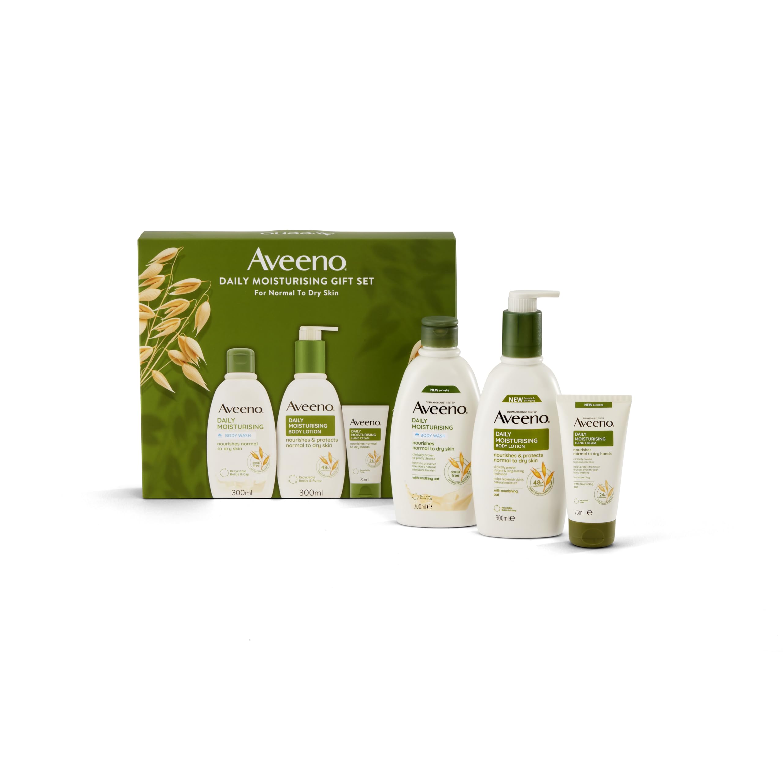 Aveeno Daily Moisturising Gift Set for Normal to Dry Skin with Soothing Oat Extract