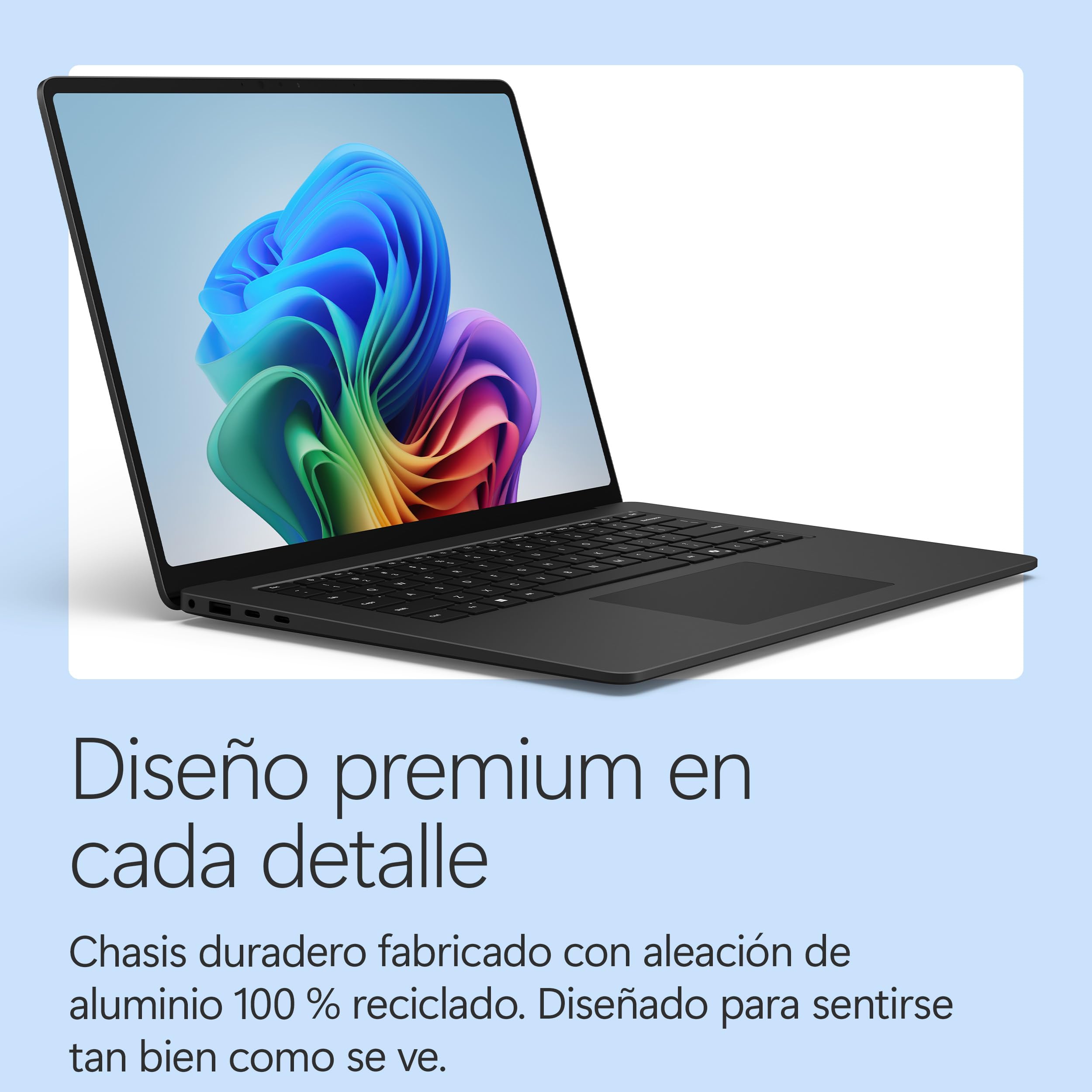 Microsoft Surface Laptop | 15" LCD | Snapdragon X2 Elite (12 Core) | 16GB de RAM | SSD 512GB | Negro | Windows 11 Home | Último Modelo (8ª edición)