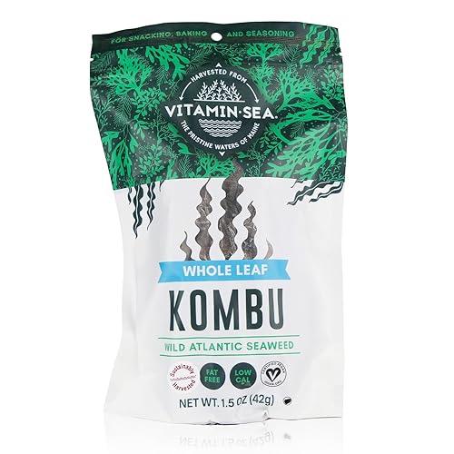 VITAMINSEA Organic Kombu hoja entera 1.5 oz algas crudas del Atlántico certificado vegano (KW1.5)