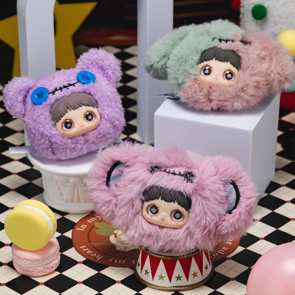 MayMei Crazy Cirgus Series Plush Blind Box 1PC (1 of 15 Possible Styles) Cute Figures Collectible Toys Birthday Gifts (1PC BlindBox)