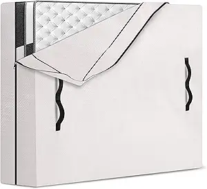 Mattress Bags for Moving and Storage with 8 Handles - Mattress Cover for Moving - Heavy Duty, Strong Zipper Closure, Moving Supplies & Moving Bag - Semi-Transparent, Queen