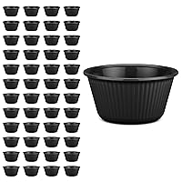Vista 21 de Carlisle FoodService Products Tazón de plástico para salsa Ramekin para el hogar y el restaurante, plástico, 4 onzas, color negro