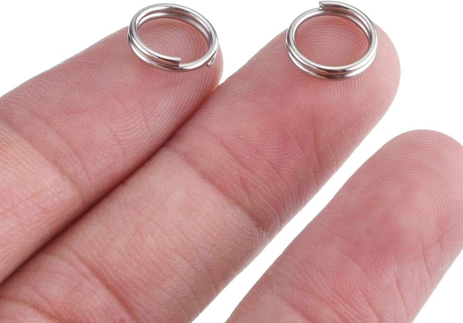 redchocol8® 100 x Pieces Key Rings Key Chain Rings Small Keyring Split Ring for Keys Organisation, 10 mm, Silver Colour - Image 4