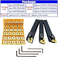 Vista 6 de Juego de 36 piezas de herramientas de torneado de carburo indexables de 5/8 pulgadas MTJNR1616H16 + MWLNR1616H08 + MCLNR1616H12 con CNMG 431 + WNMG