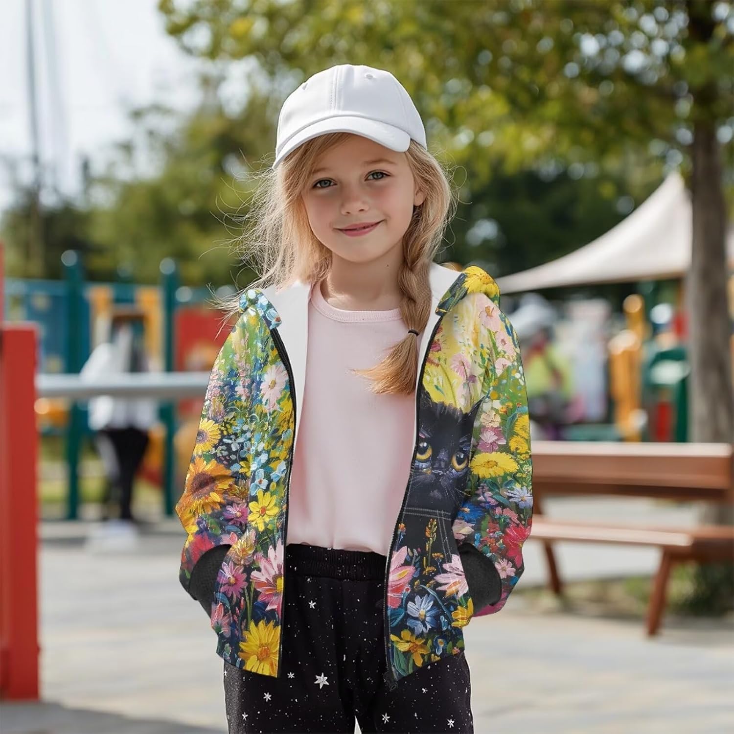 Gomyblomy Girls Full Zip Hoodie Sweatshirt Kids Teens Pockets Warm Fleece Hooded Jacket with Pockets Casual Hoodies