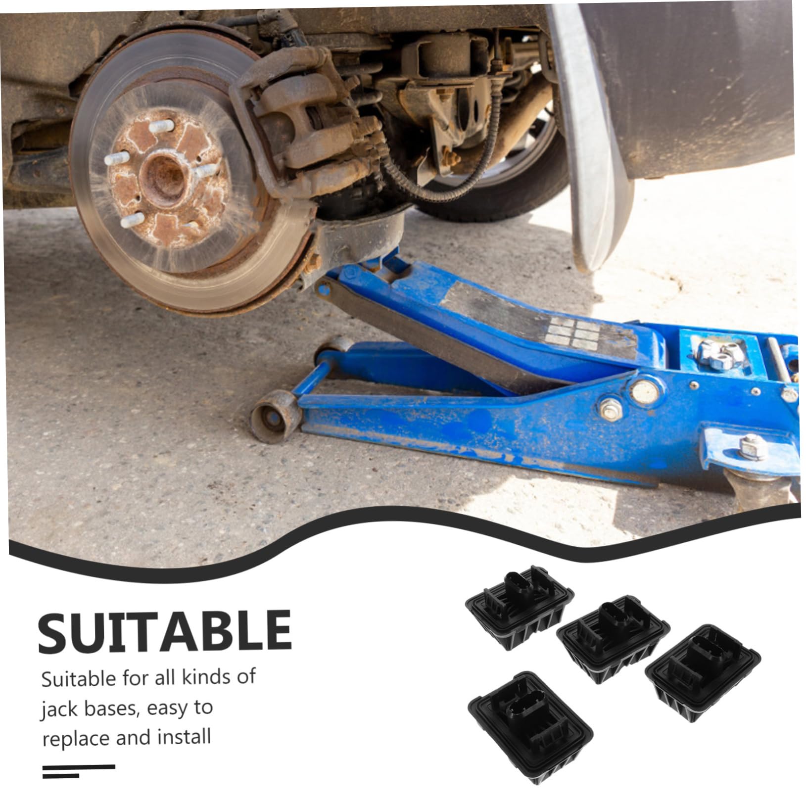 Luxshiny 4pezzi Cuscinetti in Gomma Per Martinetti Idraulici Base Per Martinetto Supporto Per Martinetto Da Pavimento Adattatore Per Per Auto Accessori Per Sollevamento
