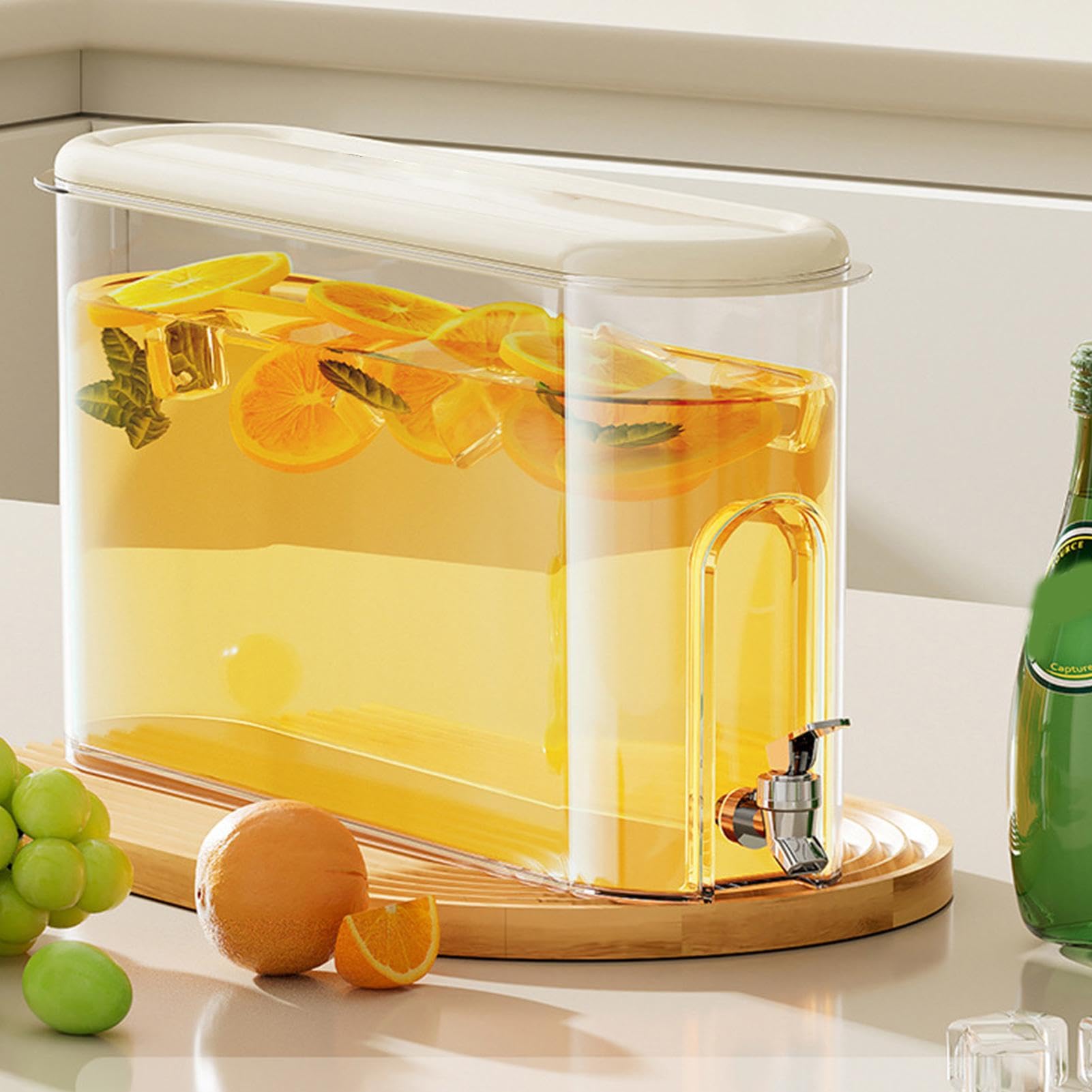Distributore di bevande ghiacciate, dispenser di acqua per frigorifero con beccuccio, contenitore liquido per frigorifero con coperchio, brocca per acqua fredda a tenuta stagna per casa, cucina, feste