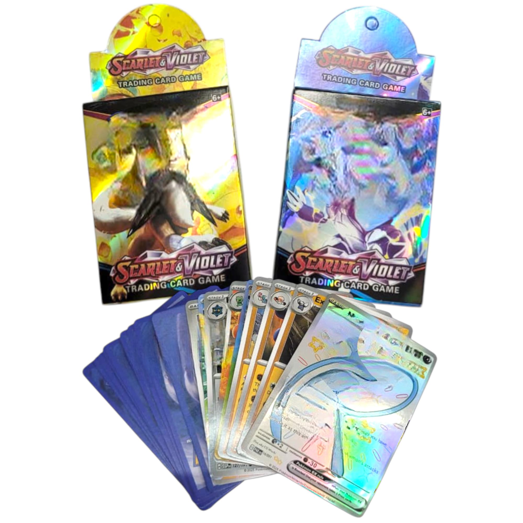 Trading Card Game Pack, Includes VMAX GX V-Star EX-Cards, Rare & Common High HP Battle Cards, Collectible Card for Kids, Boys, Girls & Collectors (Poke 25Pcs Paper Box)-image-17